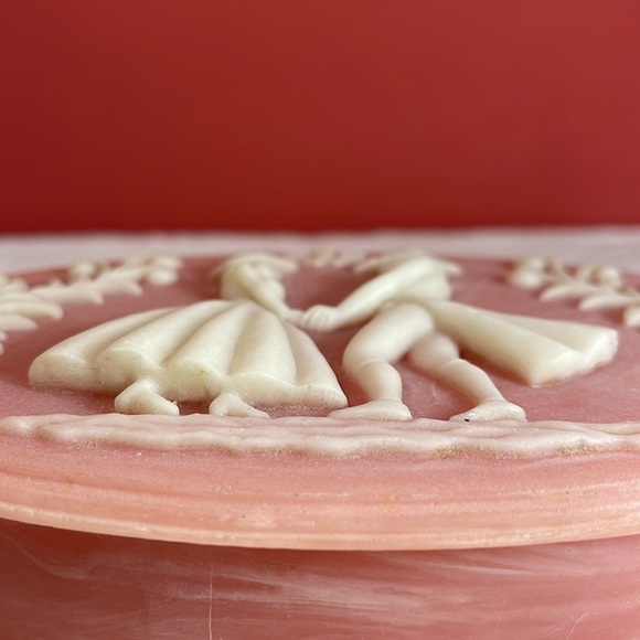 FAUX PINK MARBLE CAMEO TRINKET DISH - Picture 8 of 10